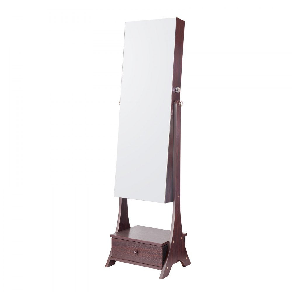 PY-2315SS - Full-Length Jewelry Cabinet & Mirror with 75 Earring Slots