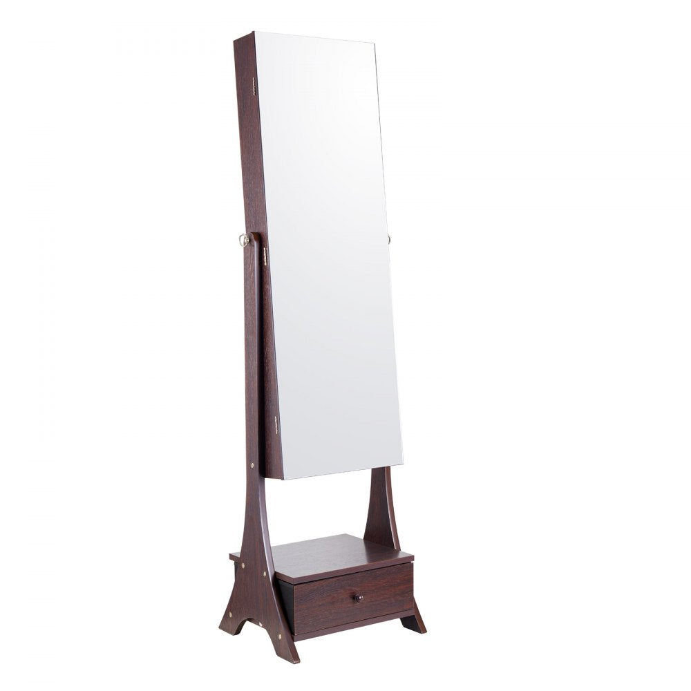 PY-2315SS - Full-Length Jewelry Cabinet & Mirror with 75 Earring Slots
