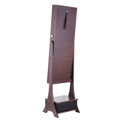 PY-2315SS - Full-Length Jewelry Cabinet & Mirror with 75 Earring Slots