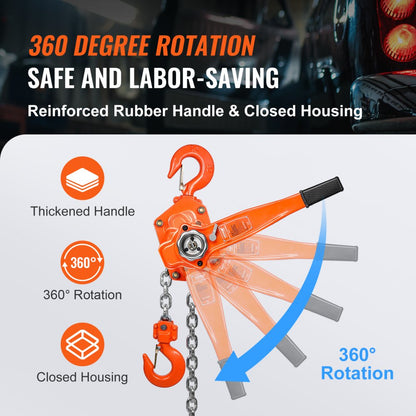 010875780645 - 6600 lb 10 FT VEVOR Manual Chain Hoist for Heavy-Duty Lifting