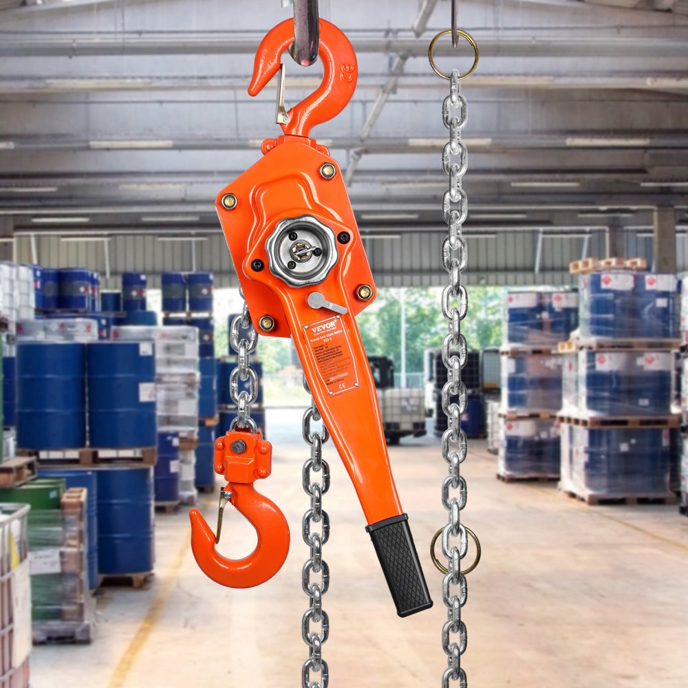 010857954207 - 3 Ton Manual Chain Hoist with 20ft Chain & 360° Hook