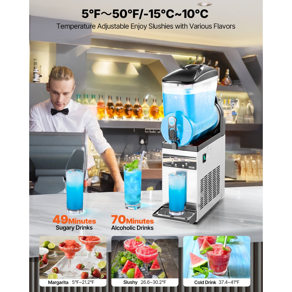 X-150 - 15L Stainless Steel Slushy Machine for Drinks & Cocktails