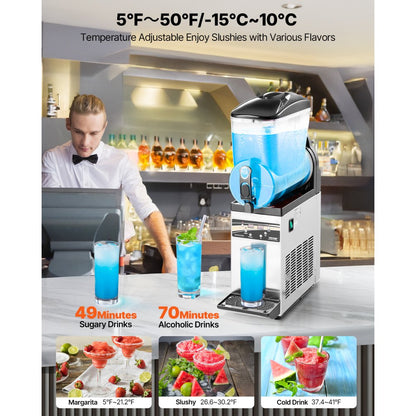 X-150 - 15L Stainless Steel Slushy Machine for Drinks & Cocktails
