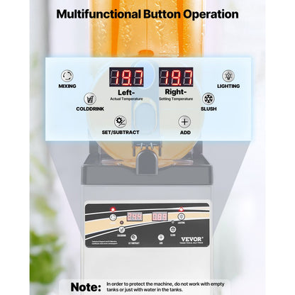 X-150 - 15L Stainless Steel Slushy Machine for Drinks & Cocktails