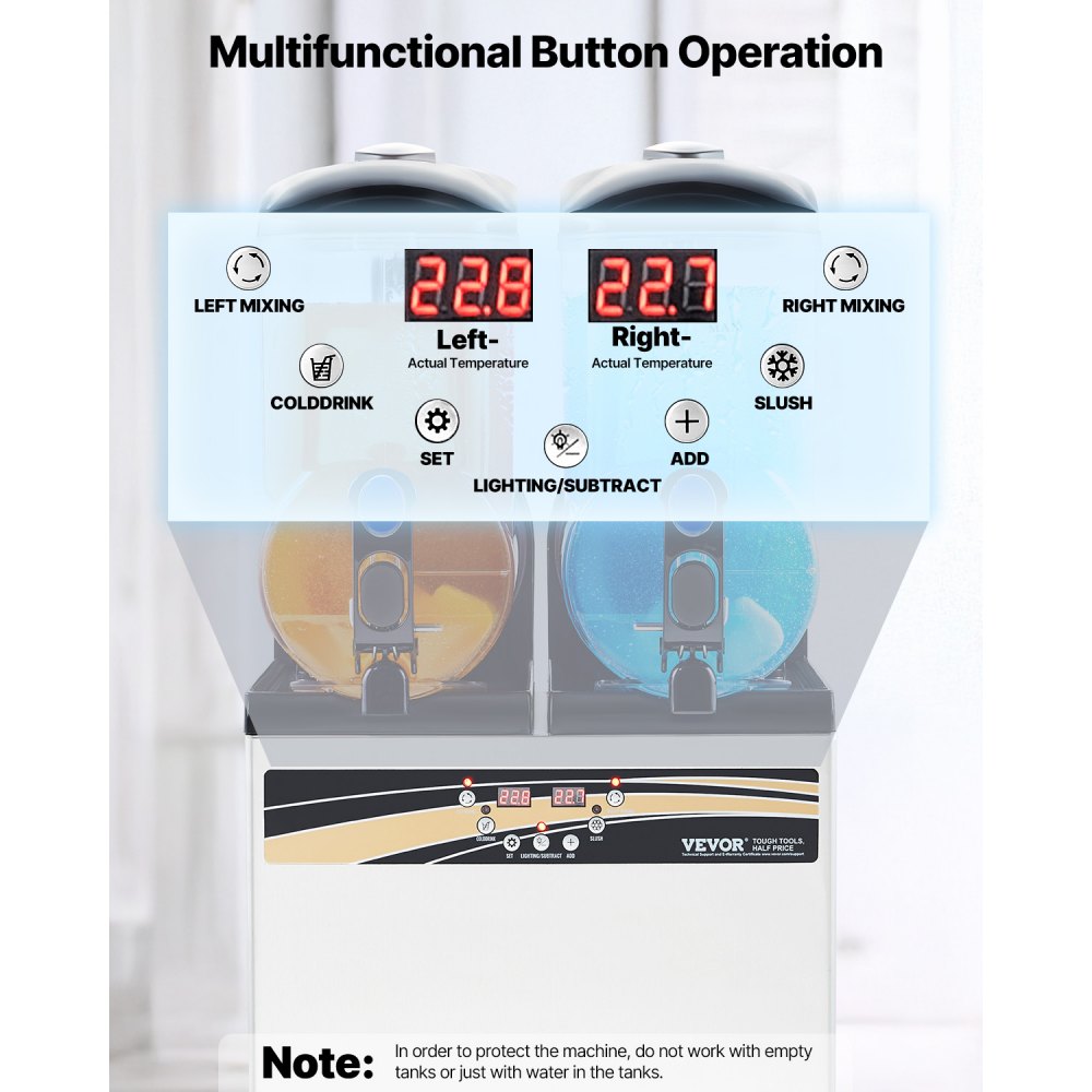 X-300 - Dual Tank 15L Slushy Machine for Margaritas & Smoothies