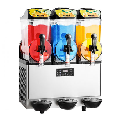 X-450 - 3 Tank Commercial Slushy Maker with Adjustable Temperature, 15L Capacity
