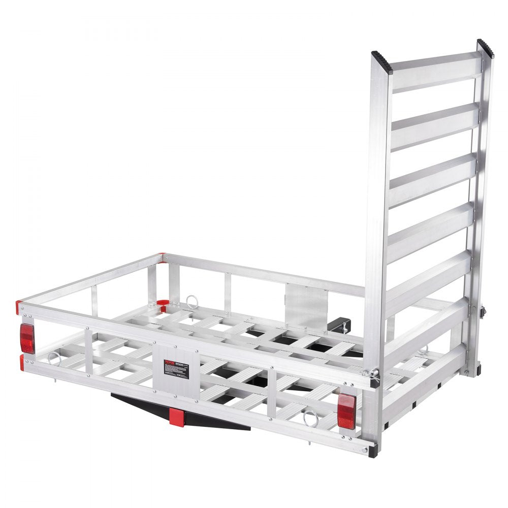 010420825427 - 50"x29.5" Aluminum Hitch Cargo Carrier with Foldable Ramp