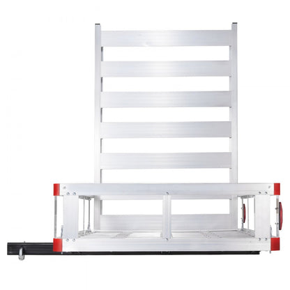010420825427 - 50"x29.5" Aluminum Hitch Cargo Carrier with Foldable Ramp