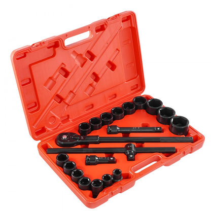 3/4"-21pc - 21-Piece 3/4" High-Torque Impact Socket Set with Case