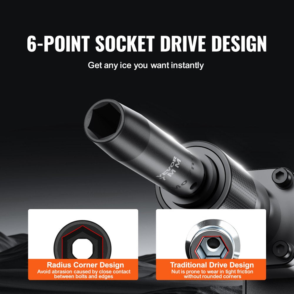 YX7982002 - 90-Piece Durable Impact Socket Set for Power Tools