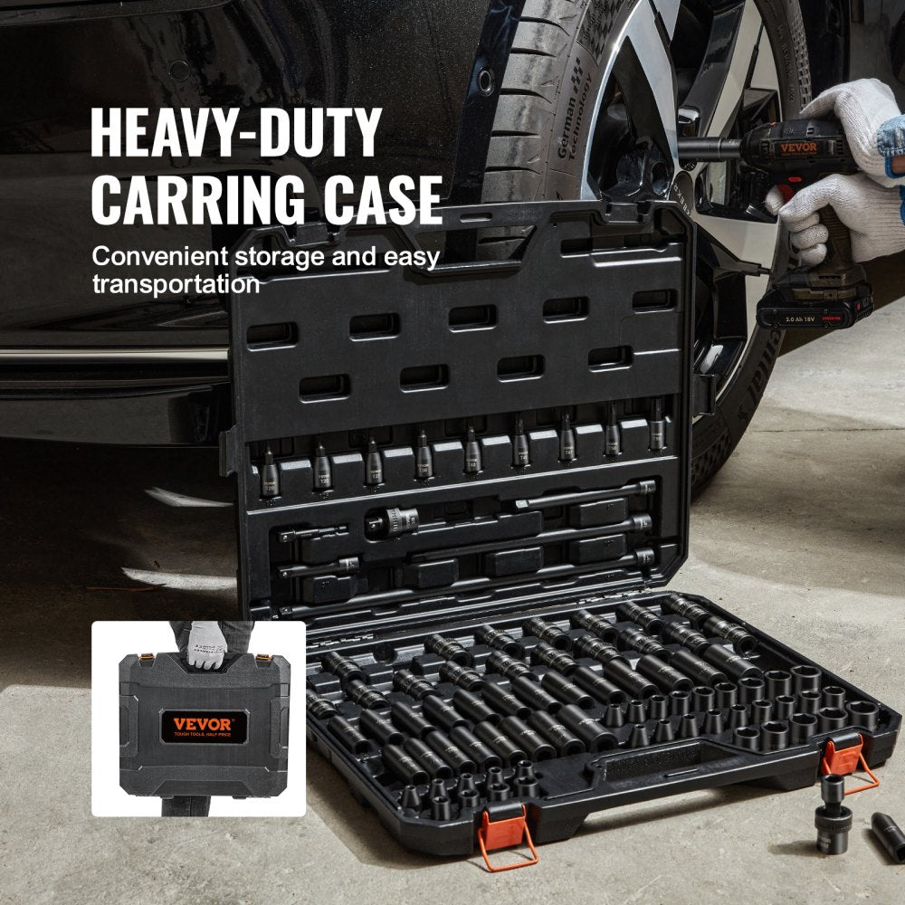 YX7982002 - 90-Piece Durable Impact Socket Set for Power Tools