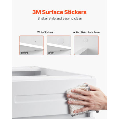 KLCC-01 - Durable 18" White Shaker Base Cabinet with Soft Close Drawers