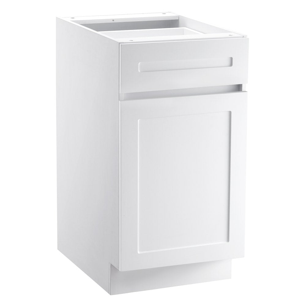KLCC-01 - Durable 18" White Shaker Base Cabinet with Soft Close Drawers