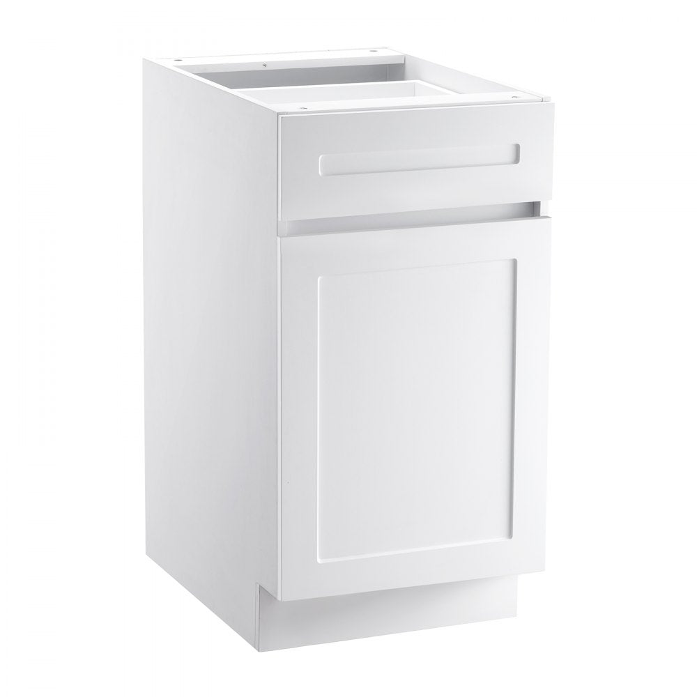 KLCC-01 - Durable 18" White Shaker Base Cabinet with Soft Close Drawers
