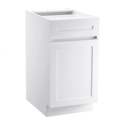 KLCC-01 - Durable 18" White Shaker Base Cabinet with Soft Close Drawers