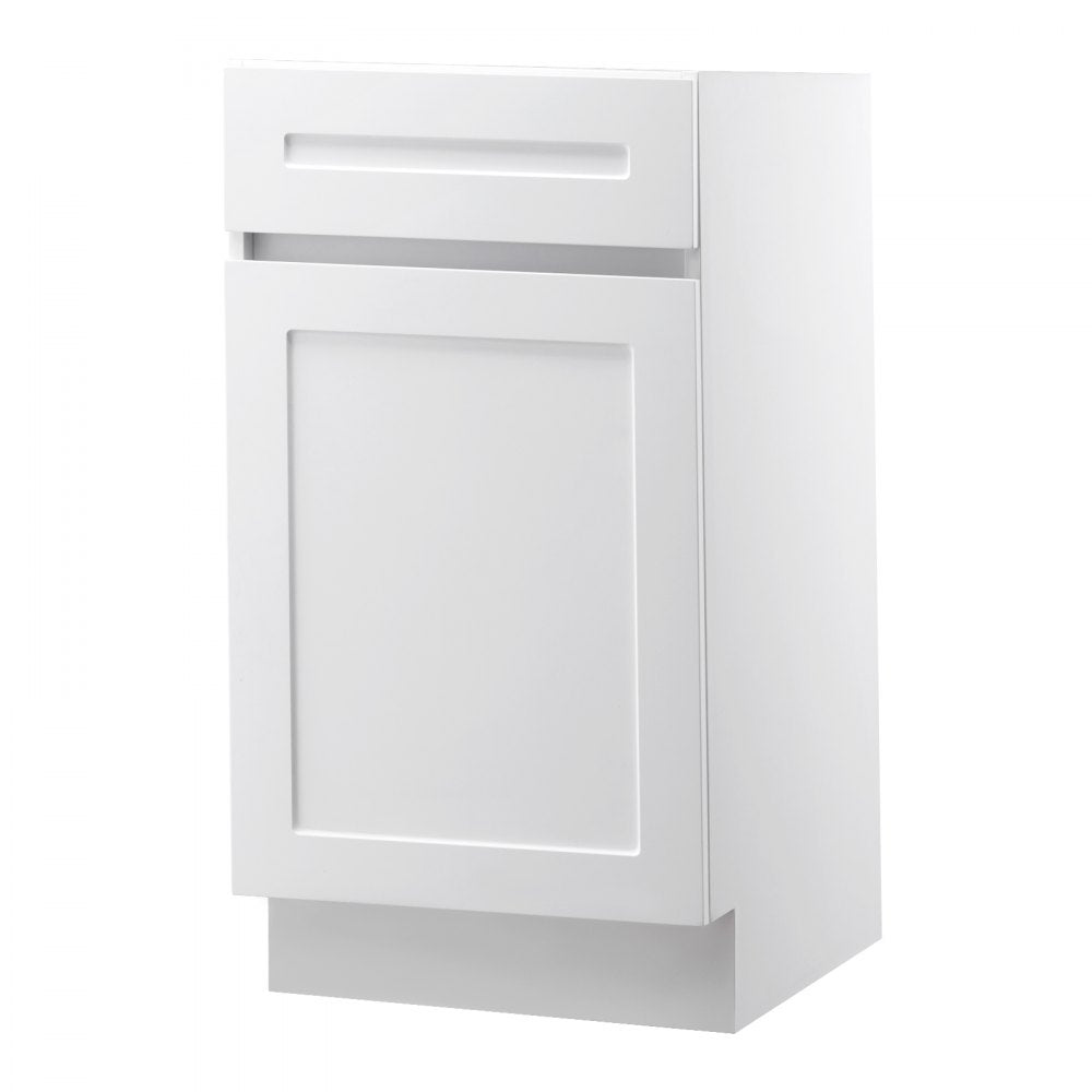 KLCC-01 - Durable 18" White Shaker Base Cabinet with Soft Close Drawers