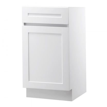 KLCC-01 - Durable 18" White Shaker Base Cabinet with Soft Close Drawers