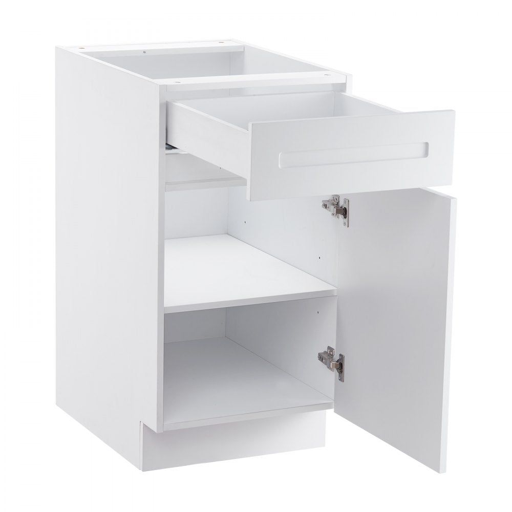 KLCC-01 - Durable 18" White Shaker Base Cabinet with Soft Close Drawers