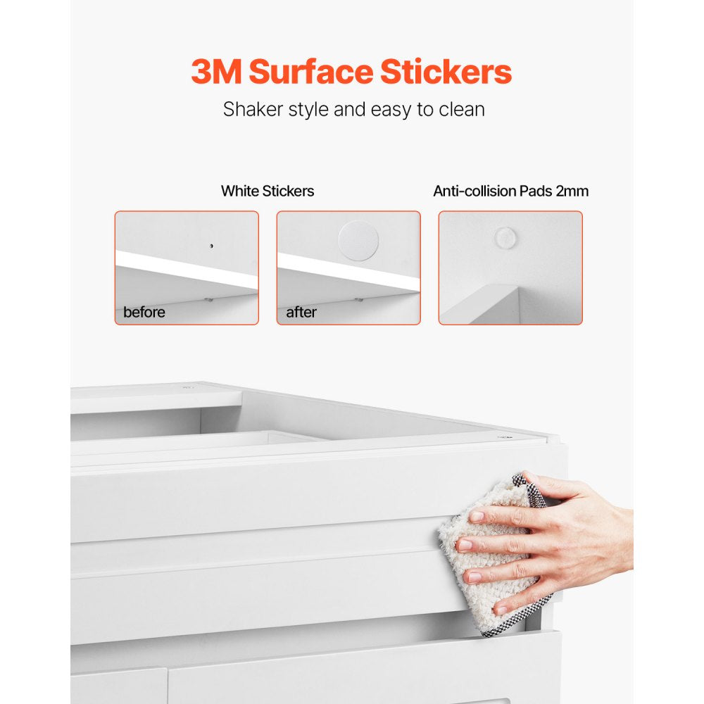 KLCC-03 - Elegant White Shaker Base Cabinet with Soft-Close Hinges