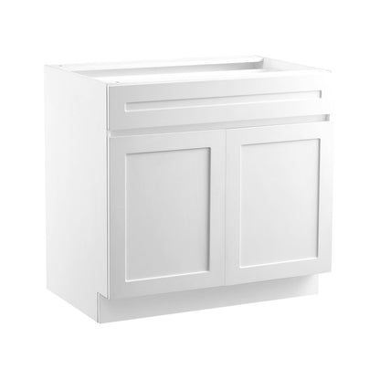 KLCC-03 - Elegant White Shaker Base Cabinet with Soft-Close Hinges