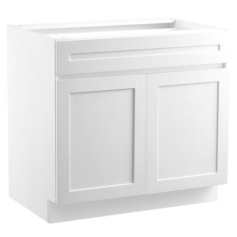 KLCC-03 - Elegant White Shaker Base Cabinet with Soft-Close Hinges