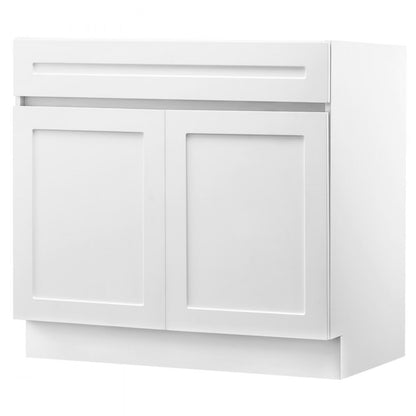 KLCC-03 - Elegant White Shaker Base Cabinet with Soft-Close Hinges