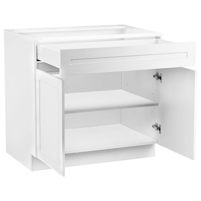 KLCC-03 - Elegant White Shaker Base Cabinet with Soft-Close Hinges
