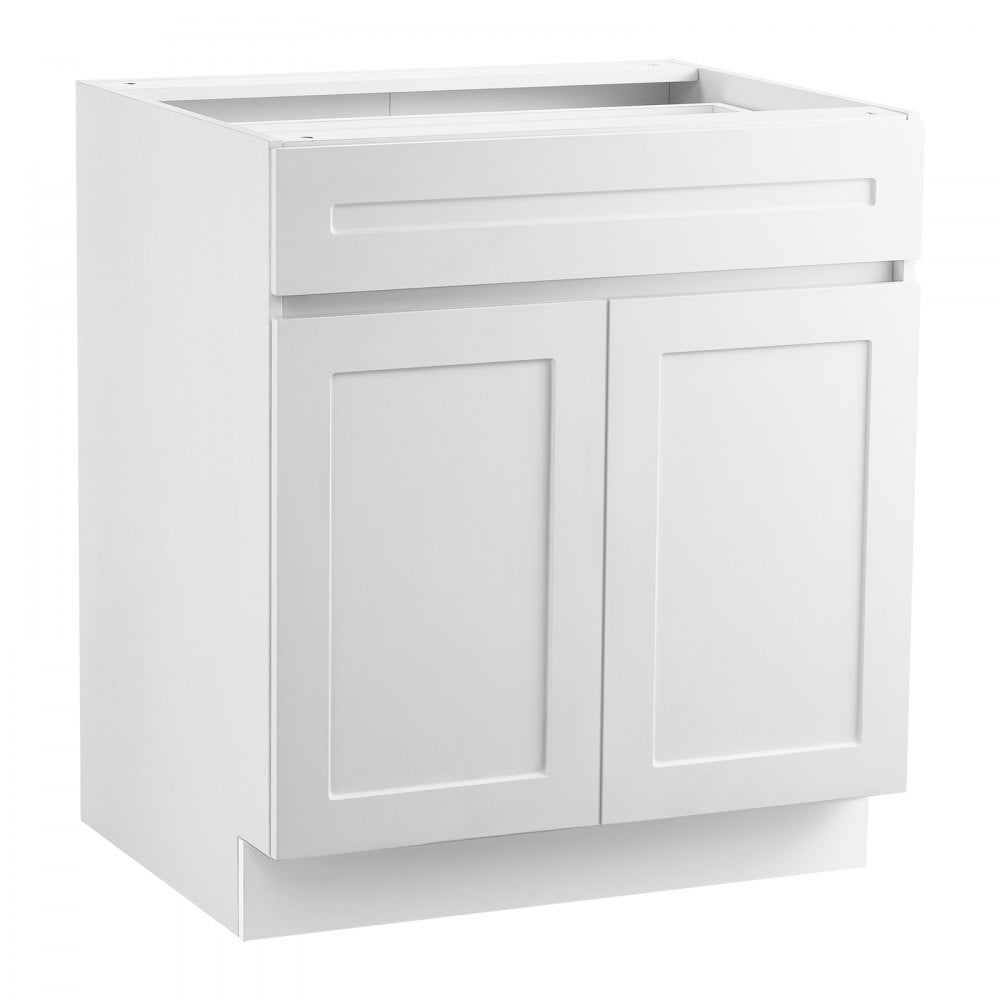 KLCC-04 - 36" White Shaker Base Cabinet with Soft Close Drawer