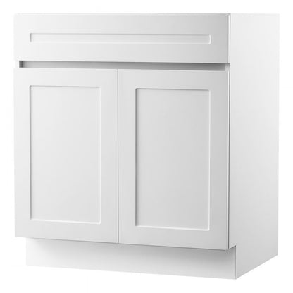 KLCC-04 - 36" White Shaker Base Cabinet with Soft Close Drawer