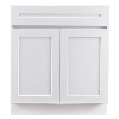 KLCC-05 - 30" White Shaker Base Cabinet with Soft Close Hinges