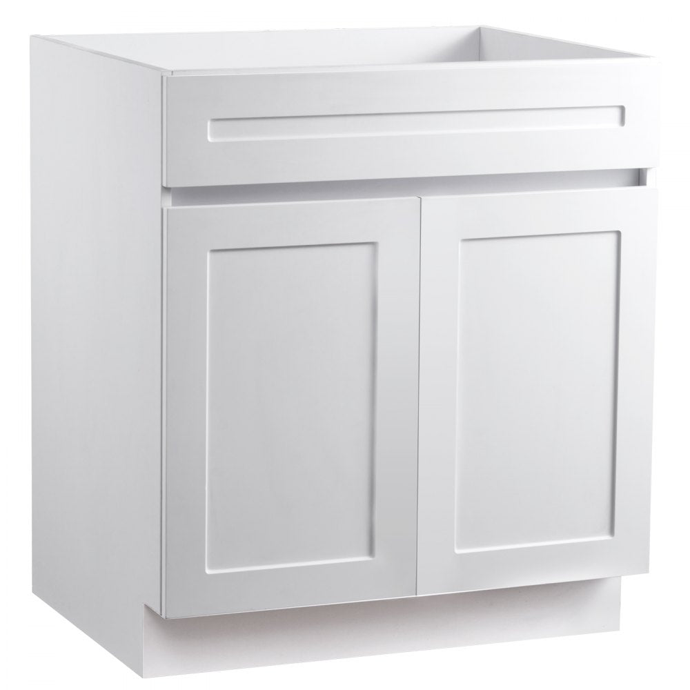 KLCC-05 - 30" White Shaker Base Cabinet with Soft Close Hinges