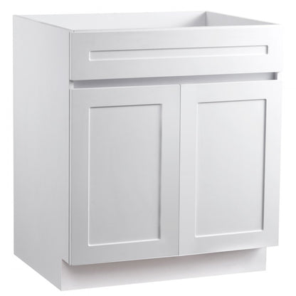KLCC-05 - 30" White Shaker Base Cabinet with Soft Close Hinges