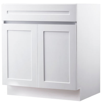 KLCC-05 - 30" White Shaker Base Cabinet with Soft Close Hinges