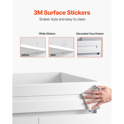 KLCC-06 - 36" White Shaker Base Cabinet with Soft Close Hinges