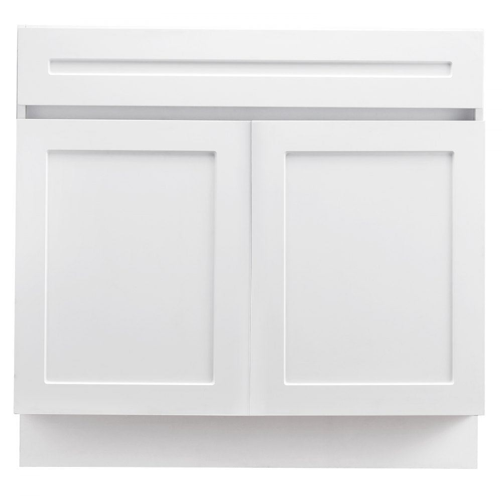 KLCC-06 - 36" White Shaker Base Cabinet with Soft Close Hinges