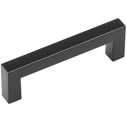 6003-96mm-black - Modern Matte Black Stainless Steel Cabinet Pulls, 3.86in Center