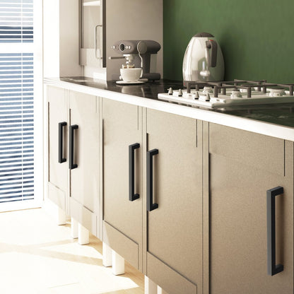 6003-128mm-black - Matte Black Square Cabinet Pulls for Modern Kitchens