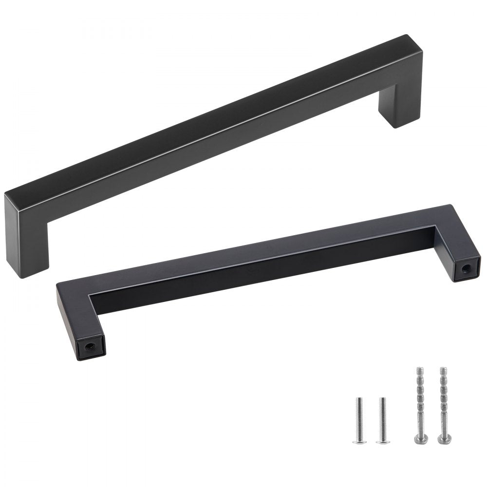 6003-128mm-black - Matte Black Square Cabinet Pulls for Modern Kitchens