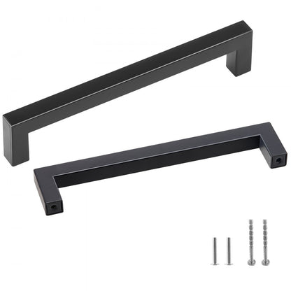 6003-128mm-black - Matte Black Square Cabinet Pulls for Modern Kitchens