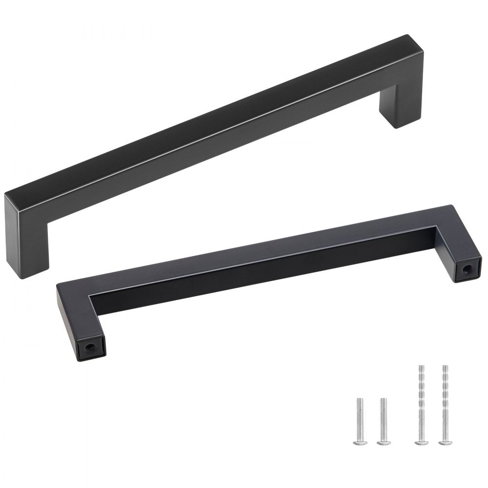 6003-160mm-black - Durable Matte Black Stainless Steel Cabinet Pulls for Easy Installation