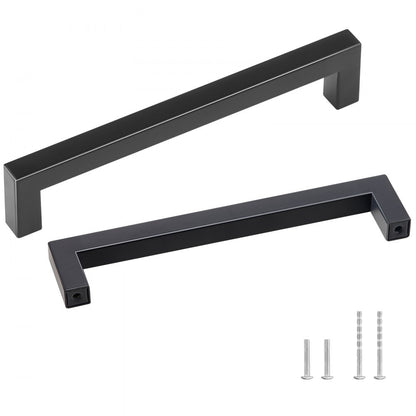 6003-160mm-black - Durable Matte Black Stainless Steel Cabinet Pulls for Easy Installation