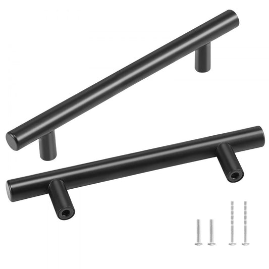 6000-128mm-black - Matte Black Stainless Steel Cabinet Pulls, 30-Pack