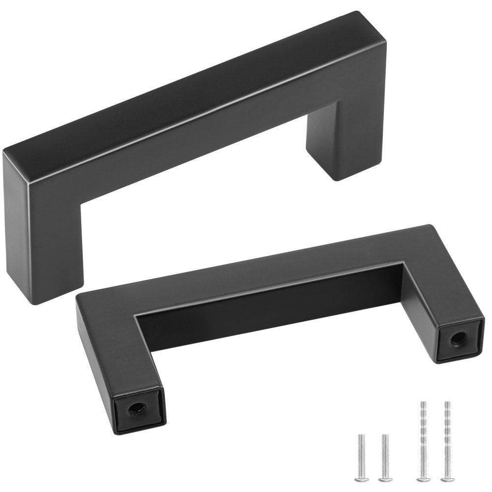 6003-76mm-black - Sleek Matte Black Stainless Steel Cabinet Pulls, 3in Center