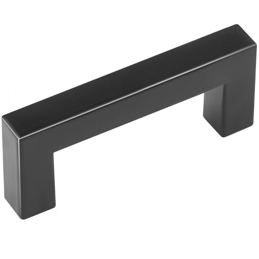 6003-76mm-black - Sleek Matte Black Stainless Steel Cabinet Pulls, 3in Center