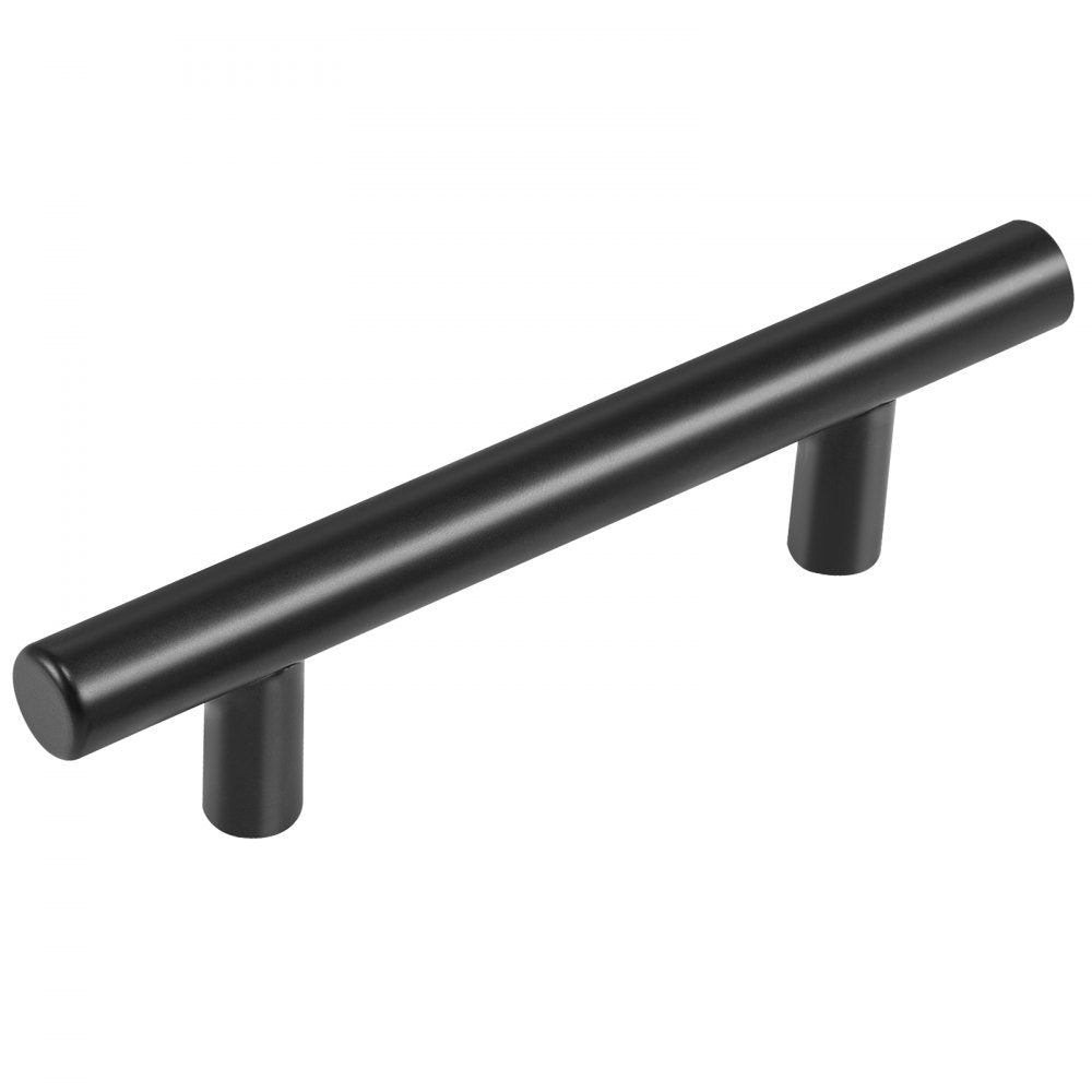6000-76mm-black - 3in Matte Black Stainless Steel Cabinet Handles, Easy Install