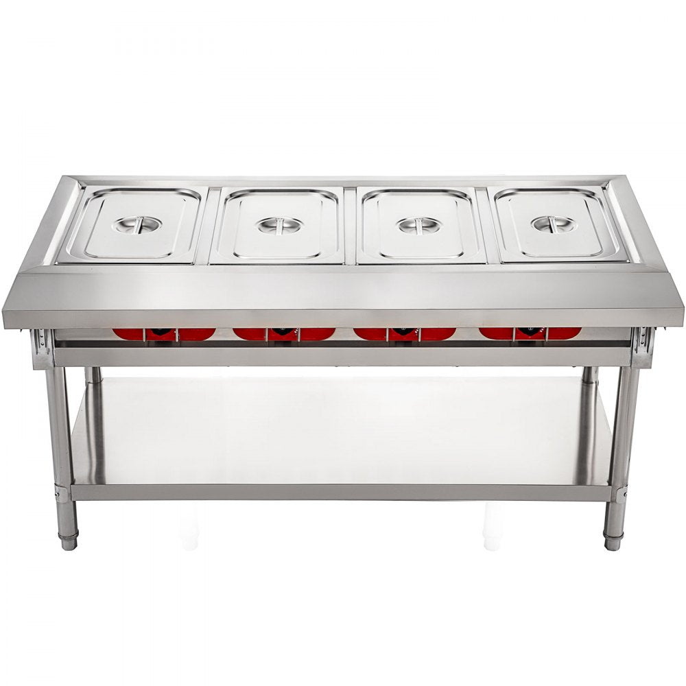 010510947928 - 3000W Stainless Steel 4-Pot Steam Table Food Warmer