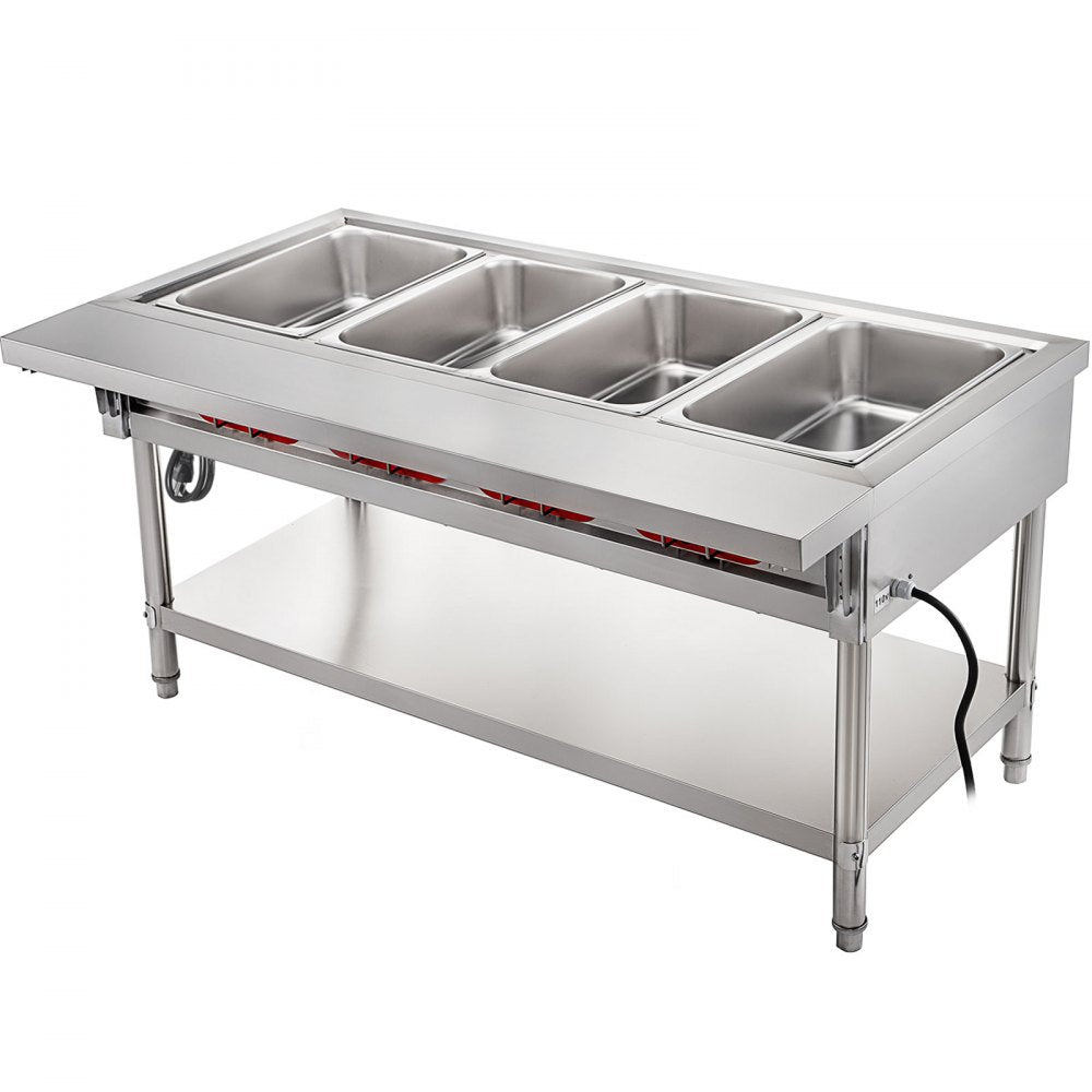010510947928 - 3000W Stainless Steel 4-Pot Steam Table Food Warmer
