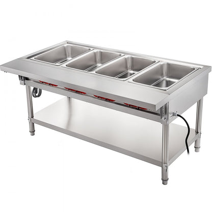 010510947928 - 3000W Stainless Steel 4-Pot Steam Table Food Warmer