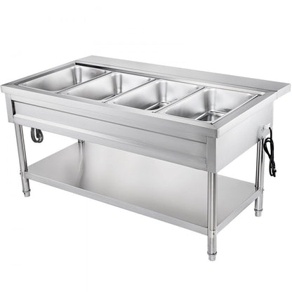 010510947928 - 3000W Stainless Steel 4-Pot Steam Table Food Warmer