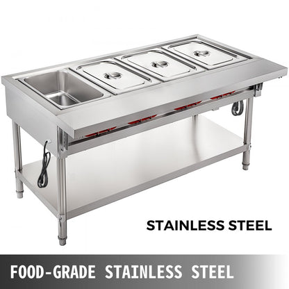 010510947928 - 3000W Stainless Steel 4-Pot Steam Table Food Warmer